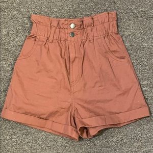 Paper bag waist shorts